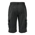 thumbnail image 5 of Domuza Men's Cargo Shorts Below Knee Bermuda Capri Shorts with Multi Pockets 3/4 Length Relaxed Fit Elastic Waist Hiking Work Shorts Gray L, 5 of 8