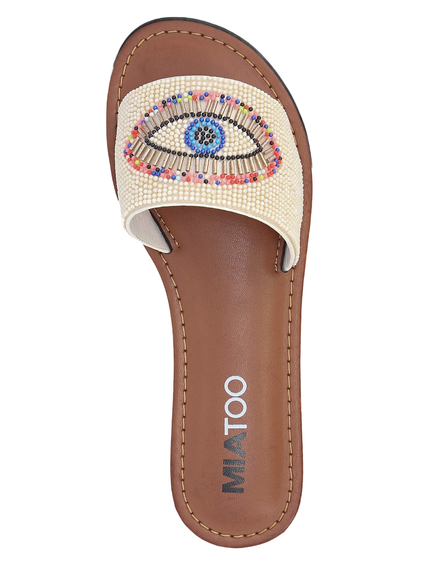 MIA TOO Women's Kara Beaded Eye Slide Sandal