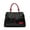 Black with red, variant on High-quality genuine leather alphabet stripe contrast handbag/tote for women, large capacity storage bag/purse