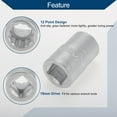 thumbnail image 5 of Unique Bargains Heavy Duty Impact Socket Hardware Tool for Car Motorcycle Dirtbike Durable High Carbon Steel 55mm Length 1 Pcs Silver Tone 6 Point 22mm 19mm Drive, 5 of 7