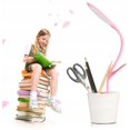 thumbnail image 3 of Lámpara de escritorio para niños Lámpara de escritorio flexible de 360° 3 niveles de brillo Lámpara de escritorio LED con interruptor táctil Cama para niños pequeños, lectura, aprendizaje, lámpara de noche regulable y portalápices (rosa) iLoveMilan ER, 3 of 5