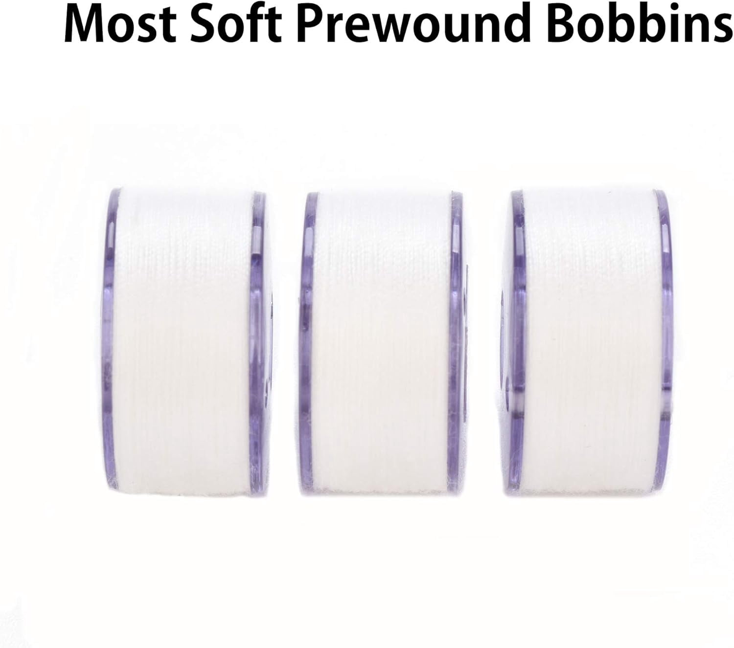 brothread 144pcs (96White+48Black) Prewound Bobbin Thread Plastic Side for Commercial & Home Embroidery and Sewing Machine-Cottonized Soft Feel Polyester Sewing Thread