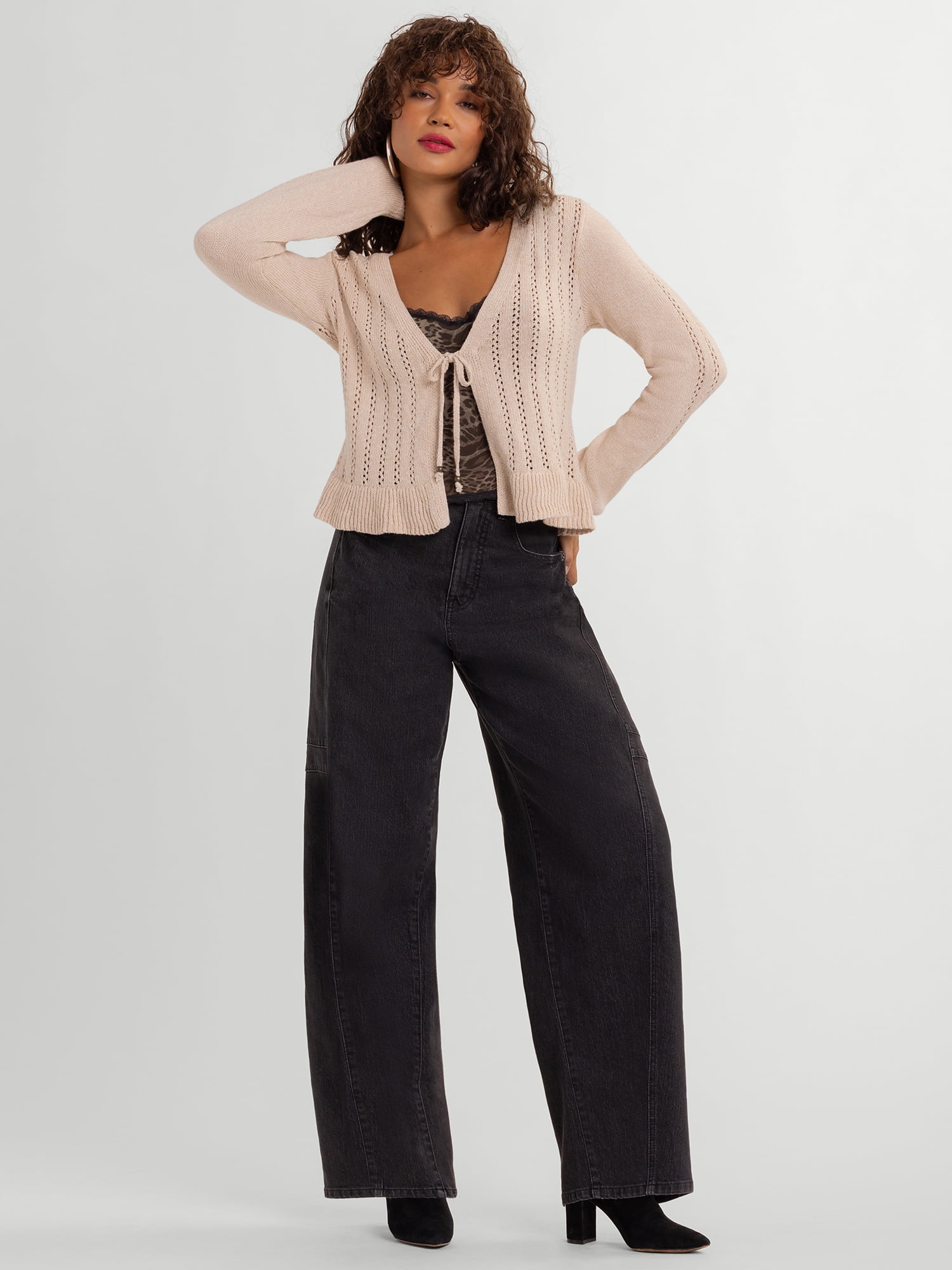 Jessica Simpson Women's Tana Tie Front Cardigan, Sizes XS-XL