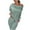 Green, variant on Lindreshi Pj Sets for Woman Women's Long Sleeve Cold Shoulder Solid Top Long Pants 2 Piece Casual Set