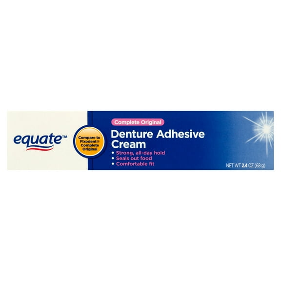 Equate Complete Original Denture Adhesive Cream, 2.4 oz, Compare to Fixodent® Complete Original