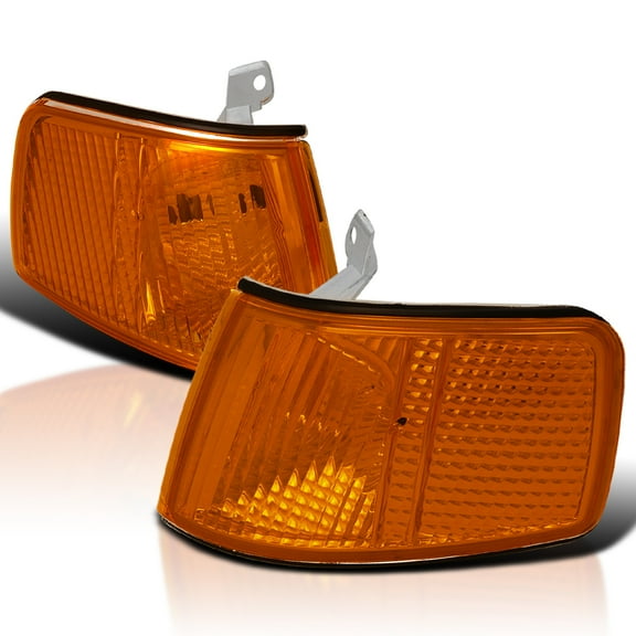 Spec-D Tuning Amber Corner Signal Lights Compatible with 1990-1991 Honda CRX L R Pair Assembly