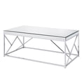 thumbnail image 1 of Steve Silver Co. Evelyn Cocktail Table with Mirror Top and Chrome Base, Chrome, 1 of 6