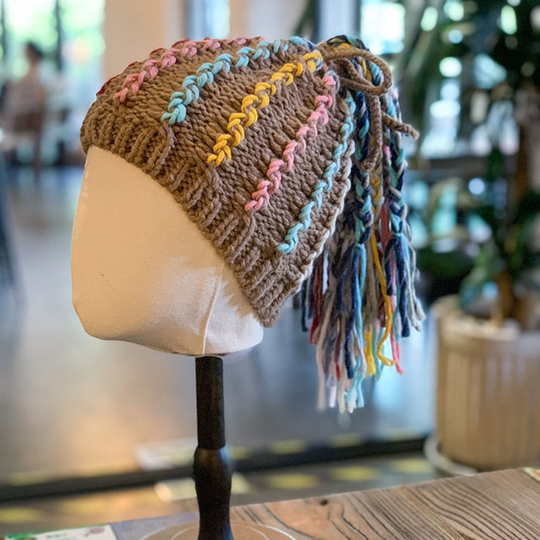 Cotton Crochet Slouchy Beanie Knitted Cutout Hat Skull Cap Vorkoi Crochet Slouchy Beanie Hat, Lightweight Cotton Knit  main image 2