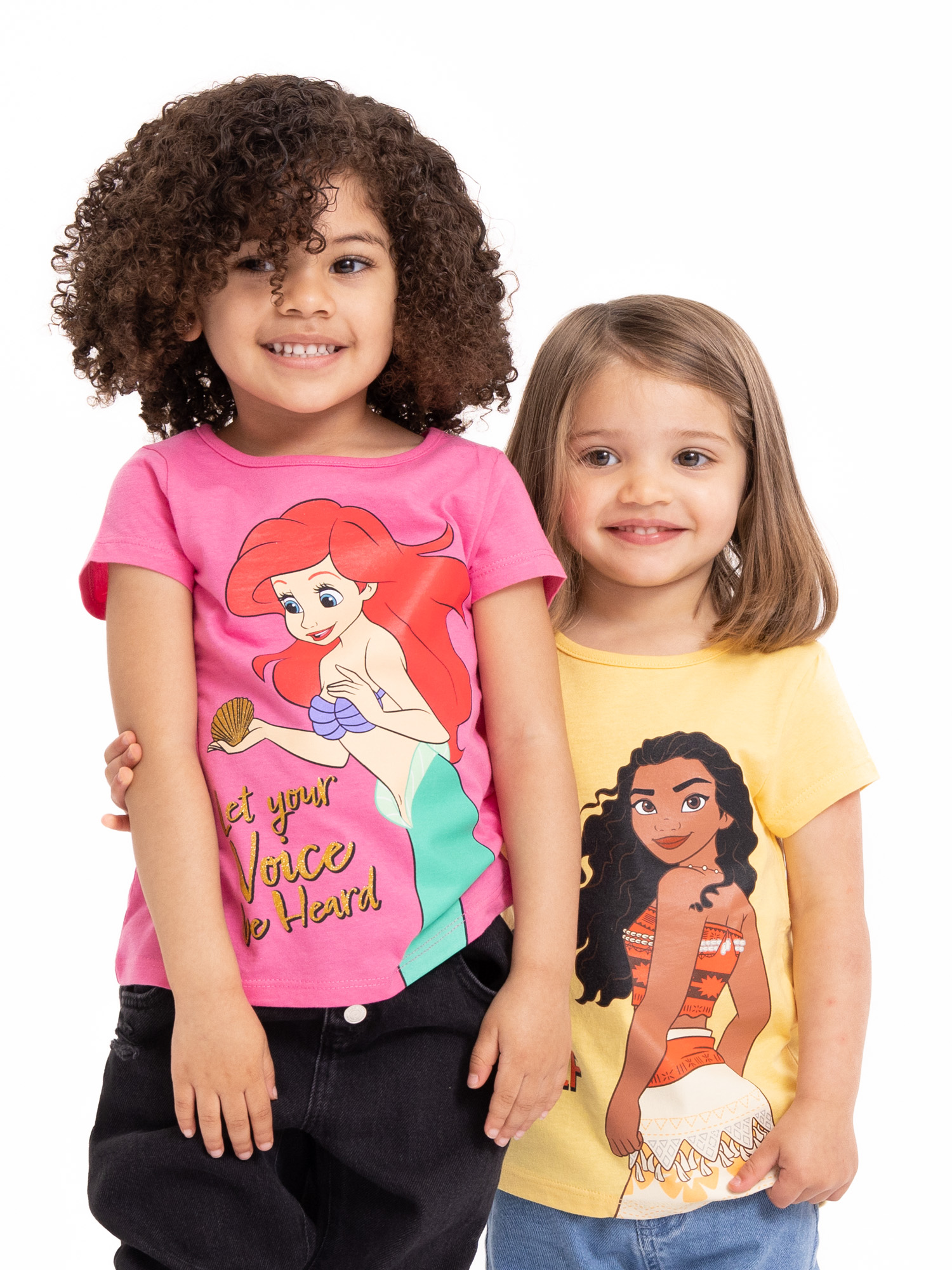 Disney Princess Toddler Girls Fashion T-Shirts with Short Sleeves, 4-Pack, Sizes 2T-5T - image 3 of 9