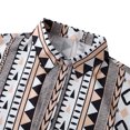 thumbnail image 4 of Top de camisa a rayas de manga larga con cuello levantado y bolsillo lateral único para otoño e invierno para hombre Pompotops oipoqjl50872, 4 of 9