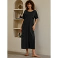 thumbnail image 6 of Avidlove Women Zipper Front Robes Full Length Housecoat Short Sleeve Bathrobes with Pocket Loungewear, 6 of 7