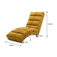 thumbnail image 2 of Linen Chaise Lounge Chair Massage Recliner Chair with Ergonomically 140° Backrest, Sleeper Chair, Upholstered Lounge Sofa Modern Long Lounger for Office Bedroom Living Room, Mustard, 2 of 9