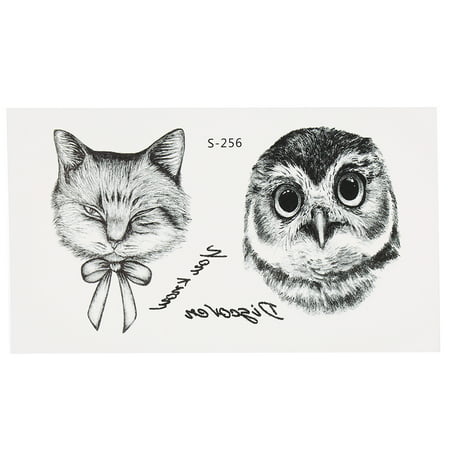 Fashion Waterproof Animal Tattoo Stickers Wolf Spider Owl Cat Horse Fawn Body Art Tattoo (Best Wolf Tattoos Ever)