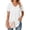White, variant on MOYIKO Blouses for Women Short Sleeve Shirts Dressy Casual V Neck Tunic Tops with Pleats