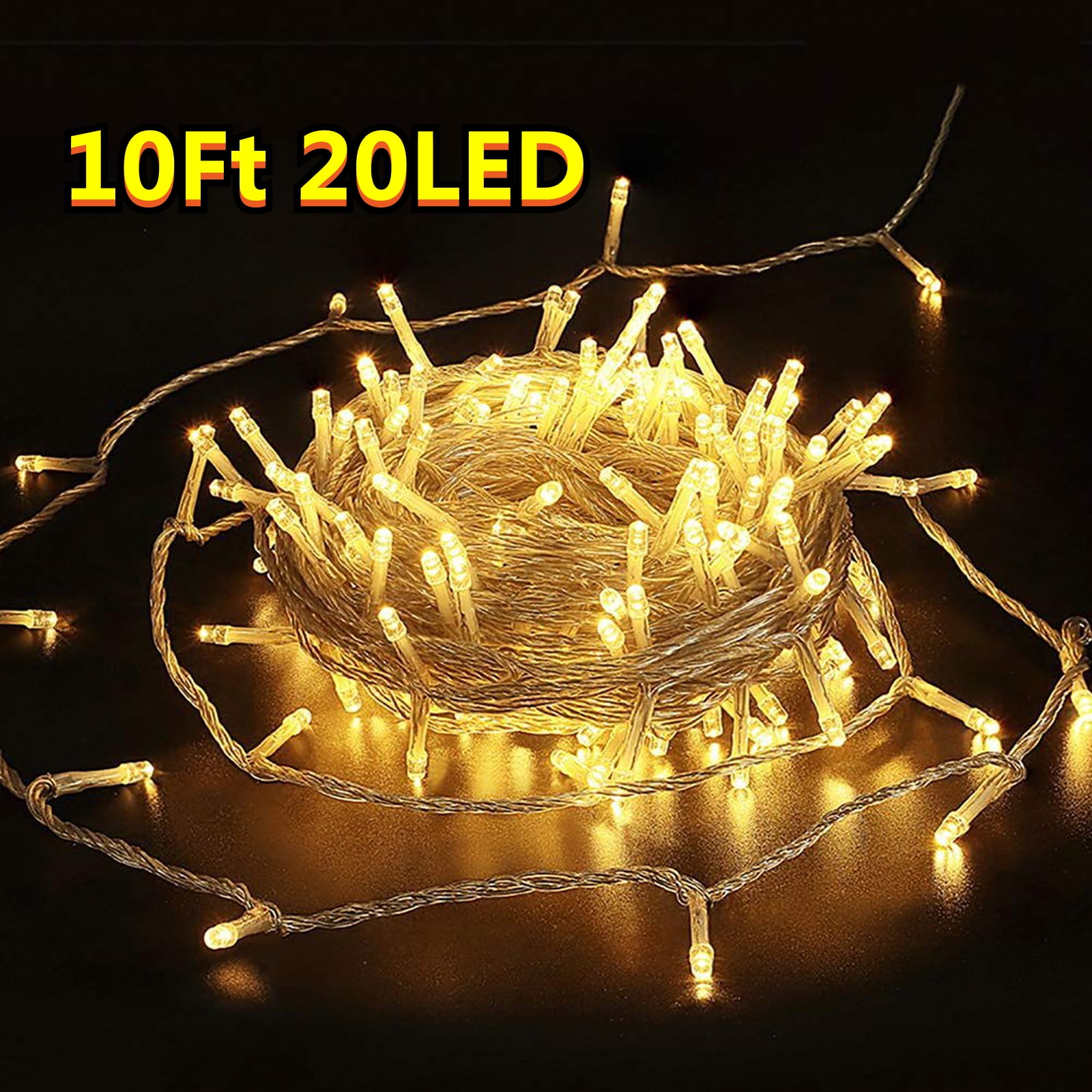 10Ft USB String Lights, IP65 Warm White Christmas Lights Fairy Lights