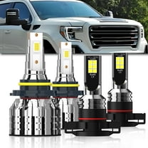 LED Headlight Bulbs Fit For GMC Sierra 1500 2014-2015,9012 High Low Beam 5202 LED Fog Light Bulb,6500K White,Plug and Play,Pack of 4