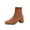 Brown, variant on EKVAHL Women's Block Heel Walking Booties, Soft Suede Slip On Ankle Boots, Back Zipper Design Lightweight Dating Party Daily Dress Short Boots Black