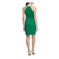 thumbnail image 3 of GUESS Womens Green Zippered Lined Sleeveless Keyhole Above The Knee Party Sheath Dress 4, 3 of 4