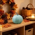 thumbnail image 6 of Fall Decor Halloween Pumpkin Decorations Pastel Blue Foam Artificial Pumpkin PastelAutumn Harvest Tabletop Decor Farmhouse Cottagecore Tiered Tray Centerpiece for Thanksgiving (1PCS), 6 of 7