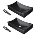 thumbnail image 1 of Aquaterior 26" Rectangle Bathroom Vessel Sink Ceramic Vanity Basin Drain 2 Pack, 1 of 10
