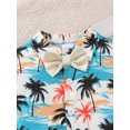 thumbnail image 5 of PureChapter Baby Boys' Clothing Sets Boys Summer Outfits Tropical Palm Tree Print Short Sleeve Bow Tie Shirt & Suspender Shorts 2-Piece, 5 of 9