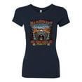 thumbnail image 2 of Main Street of America Route 66 Bike Motorcycle Cars and Trucks Womens Slim Fit Junior Tee, Navy, Large, 2 of 3