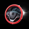 thumbnail image 2 of LAICAIW New Diamond Leather Steering Wheel Cover with Bling Bling Crystal Rhinestones, Universal Fit 15 Inch Anti-Slip Wheel Protector for Women Girls,Red, 2 of 7