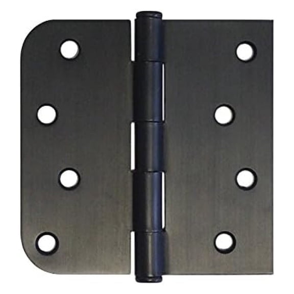 9 PCS 4" x 4" Straight, Square Corner x 5/8 Round Exterior Door Hinge Oil Rubbed Bronze (Almost Black)