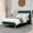 Green, variant on AGARTT Upholstered Platform Queen Size Bed Frame with Headboard Wooden Slats Support,White Linen