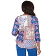 thumbnail image 2 of Alfred Dunner Womens Geometric Floral Tie Ruched Top, 2 of 4