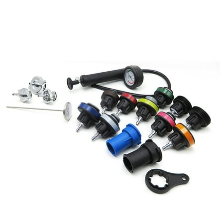 

18pcs Radiator Leak Detector Car Cooling System Tester Auto Repairing Pressure Gauge Kit