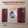 thumbnail image 6 of SHOWKOO 28" Expandable Lightweight Hardshell Luggage Double Spinner Wheels TSA Lock, ABS+PC Suitcase, Wine Red, 6 of 9