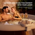 thumbnail image 2 of Hot Tub Table Tray, Foldable Hot Tub Side Table, TPU Material Side Table Tray with 2 Cup Holders, Keep Snacks-Drinks Handy and Dry, Fits Inflatable Spa/Pool/Bathtub Hot Tub Accessories, Beige, 2 of 8