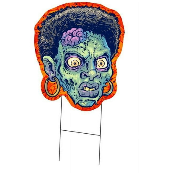 SignMission C-DC-24-Zombie Woman 24 in. Tall Single Sided Yard Sign with Stake - Zombie Woman