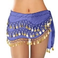 thumbnail image 2 of Belly Dance Hip Scarf, Belly Dance Skirt Chiffon Belly Dance Belt with 128 Gold Coins Belly Dancing Skirts Wrap For Performances And Parties, 2 of 4