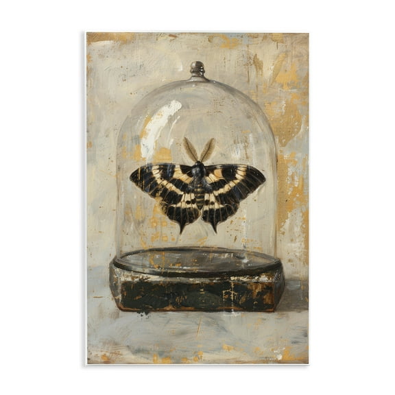 Stupell Industries Rustic Moth in Glass Animals Painting Unframed Art Print Wall Art, 10 x 15