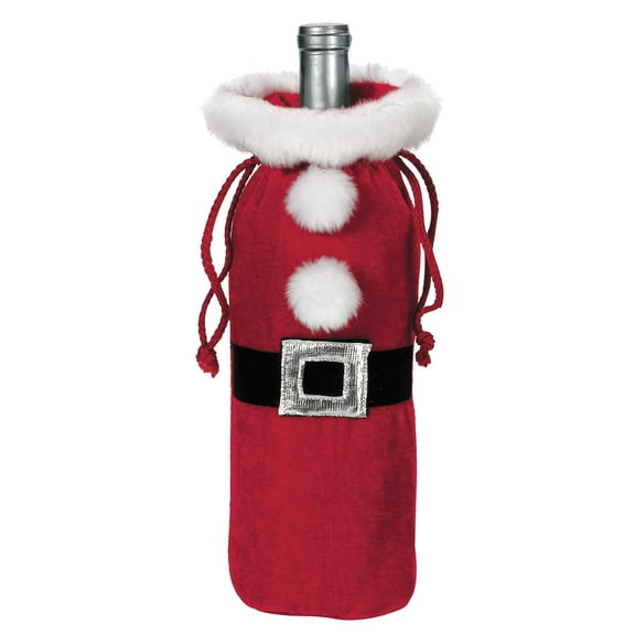 Holiday Santa Clause Bottle Decoration Ganz Christmas Wine Bottle Bag