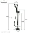 thumbnail image 3 of Boyel Living Freestanding Bathtub Faucet with Hand Held Shower and Double Handle Tub Filler Floor Mount Spray Tub Spout (Matte Black), 3 of 8