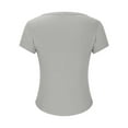 thumbnail image 4 of Gray XL WIZUTIZ Womens Tops Reduced Price Cotton Linen Loose Fit Fashion Work Out Tshirt Ladies Basic Short Sleeve T-shirt Tunics Round Neck Tshirts Holiday Beach Oversize Tee Trendy Solid Blouse Shi, 4 of 5