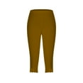 thumbnail image 5 of Chbgutlmr Leggings for Women Capris Silm Fitting Comfy Solid Color Cropped Casual Workout Trousers Summer, 5 of 6