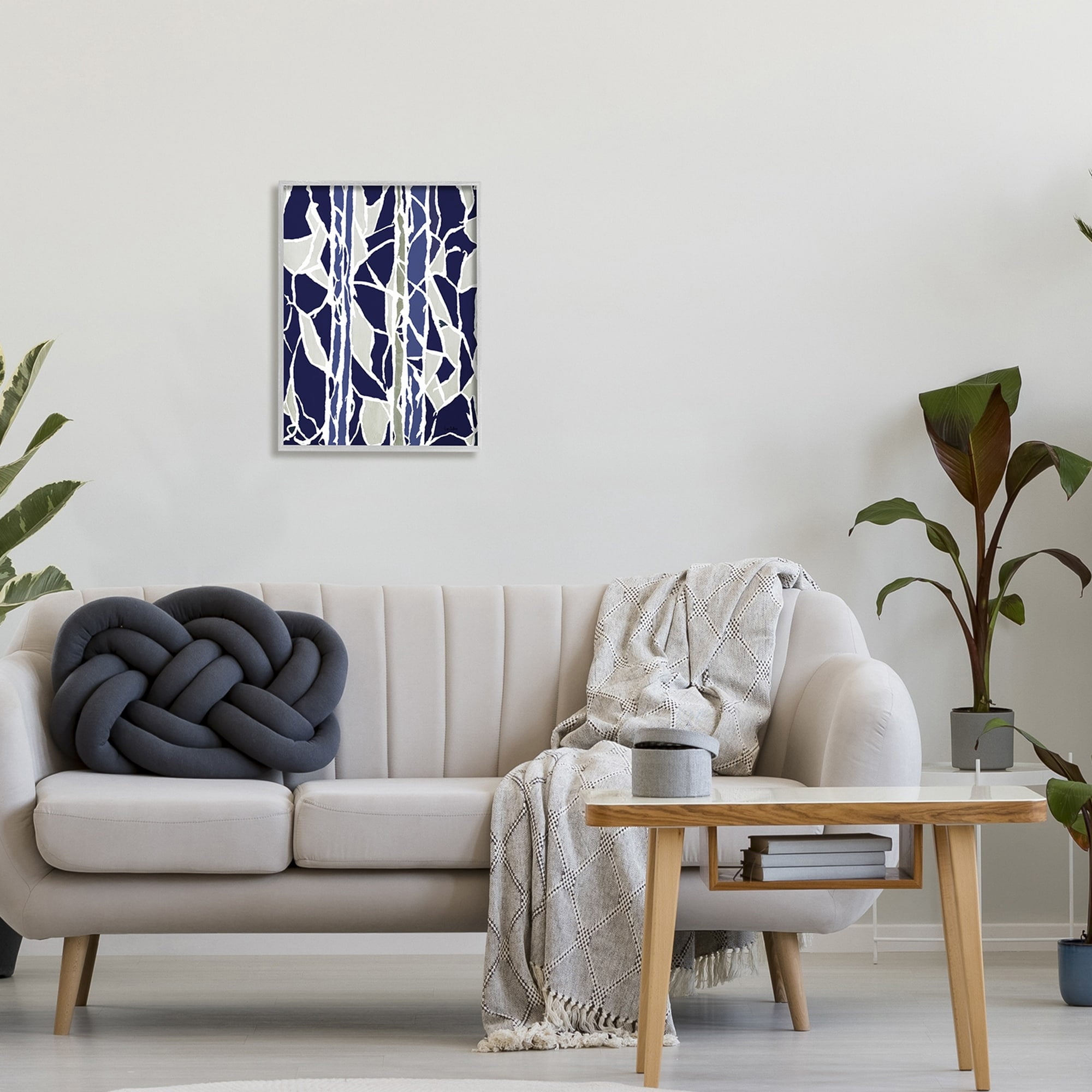 Stupell Industries Indigo Stones Abstract Mosaic Glass Modern Interpretation,16 x 20, Design by Lori Dubois