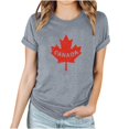 thumbnail image 1 of Womens Casual Short Sleeve Basic Summer Tee Tops Canada Day Maple Leaf Print Blouse Round Neck T Shirt, 1 of 1