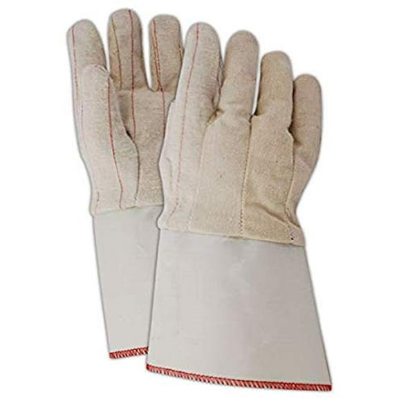 MAGID 94GNO MultiMaster 18 oz. Double Palm Gloves with Gauntlet Cuff, Men's Jumbo (Fits ), Natural , Men's (Fits Large) (Pack of 12)