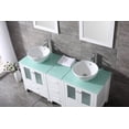 thumbnail image 2 of Wonline 60" Round Ceramic Sink Bathroom Vanity Cabinet Solid Wood Modern Design w/Mirror, 2 of 3
