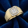 thumbnail image 4 of Pompeii 1/2 Ct Mens Diamond Ring Wide Polished Anniversary Band 10k Yellow Gold, 4 of 6