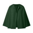 thumbnail image 4 of HJYCHN Autumn Winter Cardigan Short-Length Coat Solid Color Long Sleeve Outerwear Cozy Loose Fit Knit Sweater Jacket Top for Women Dark Green M, 4 of 7