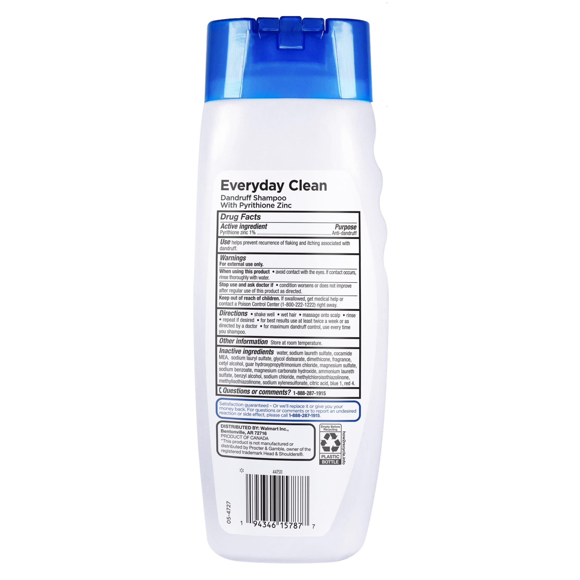 Equate Dandruff Shampoo with Pyrithione Zinc for Scalp and