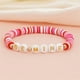 thumbnail image 1 of Pulseras para mujer, regalos para mujer, pulsera de cerámica suave apilada para el día de San Valentín, pulsera de cerámica suave con cuentas y letras en inglés, una pulsera, 1 of 3