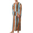 thumbnail image 4 of Lars Amadeus Striped Nightshirts for Men's V Neck Long Sleeves Pajamas Nightwear, 4 of 4