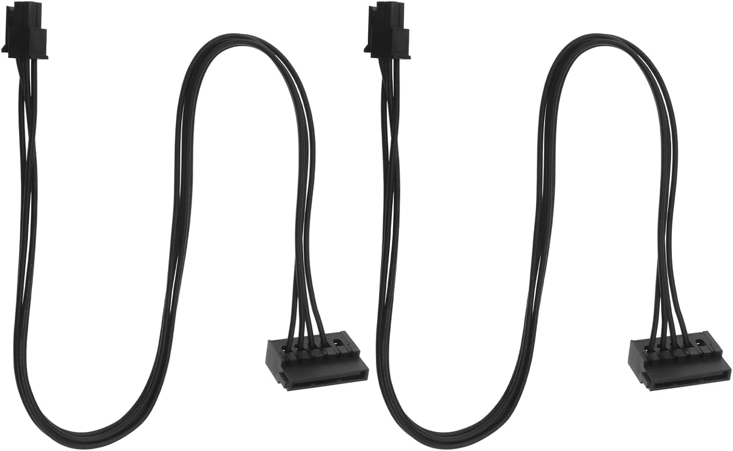 HRTGFD-2Pcs Mini 4Pin to SATA Power Cables Mini 4 Pin to 15 Pin SATA Female Wire Power Adapter Cable Accessories for Motherboards HDDs CD Drives
